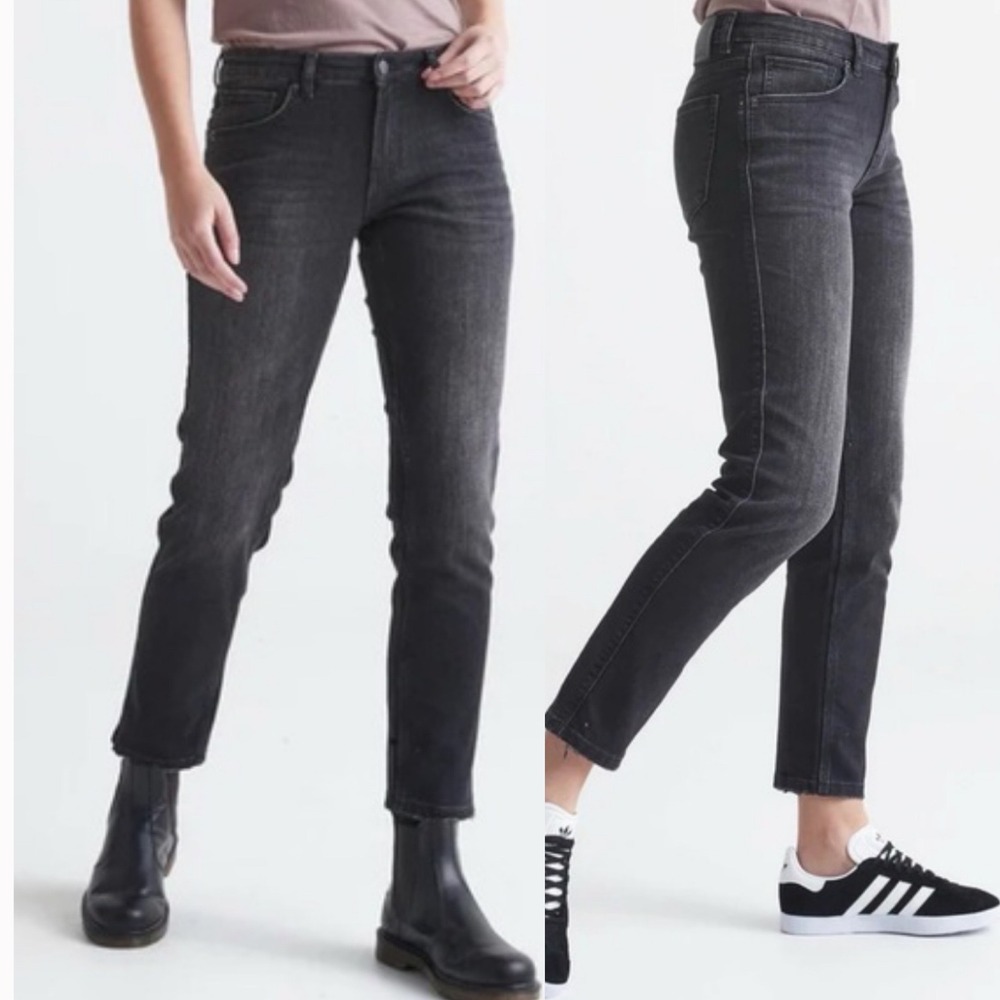 DUER Performance Denim Girlfriend Jeans‎ Vintage Black Womens Size 25 x 30 Jean